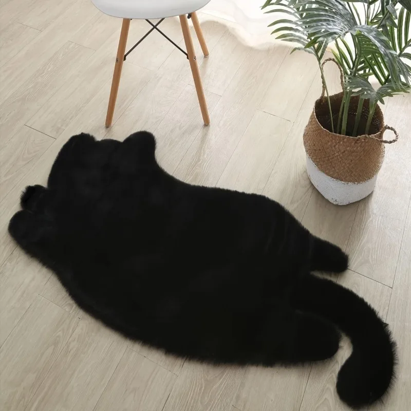 

1pcs Imitation Rabbit Hair Simple Lying Cat Carpet Bedroom Bay Window Study Dining Room Living Room Coffee Table Carpet