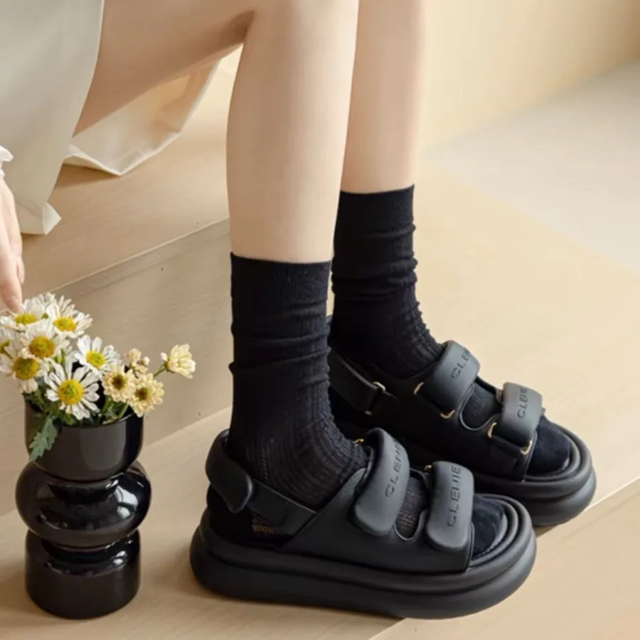 5pairs/lot Solid Color Stacking Socks Women's Spring/Summer Mesh Sweat-absorbing Breathable Ballet Tube Socks Summer Thin Socks