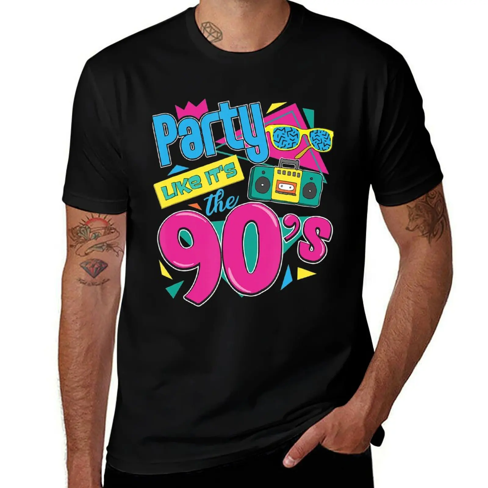 90s 90ies nineties retro party funny gift flashback T-Shirt Classic Crew Neck Cotton T-Shirt