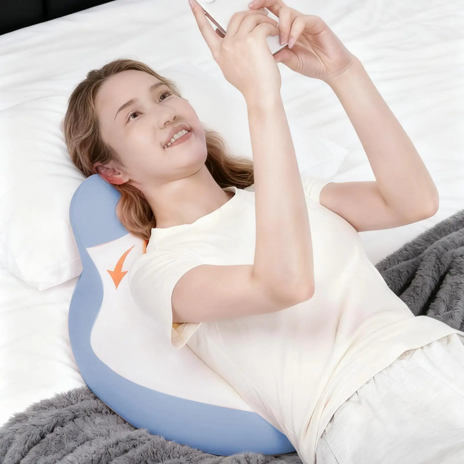 

Подушка для скручивания кровати в форме кошачьих ушей, водонепроницаемая, милая, спящая подушка для чтения для женщин, мужчин, взрослых, пожилых людей среднего возраста