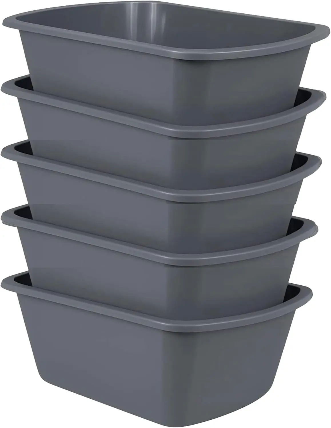 

Ванночка для мытья Vakly, 7 кварт (5 шт. в упаковке) – Прямоугольная пластиковая емкость с градуировкой, маленькая портативная ванночка для лица и ног