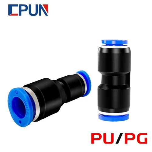 Accesorios neumáticos rectos de aire, tuberías de agua de plástico PU y PG, acoplamientos de liberación rápida, conector de manguera de 4-6-8-10-12-16mm