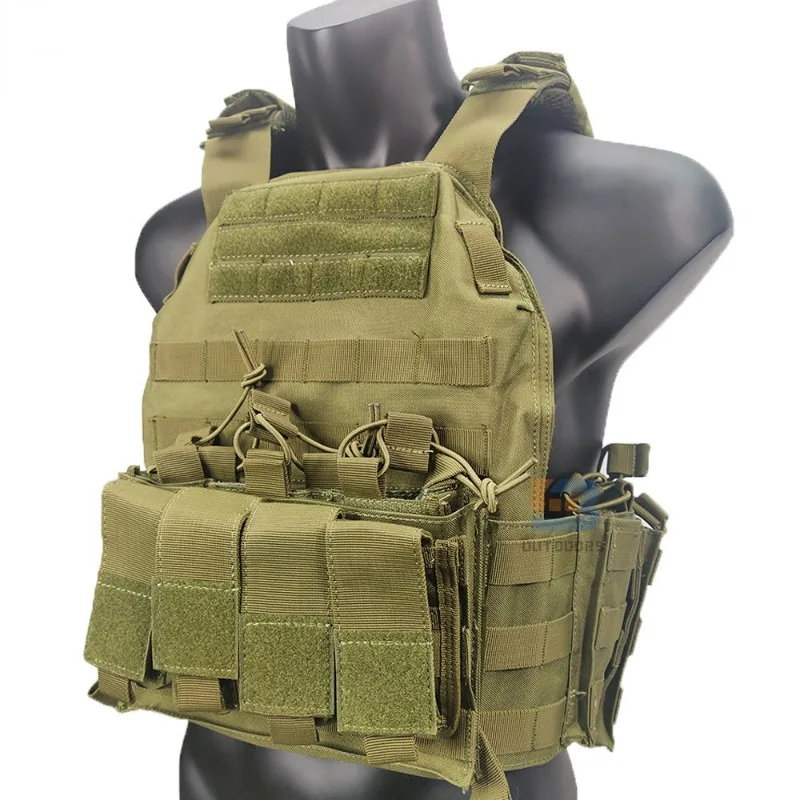 O.D Green Use Outdoor Camping Tactical Vest Plate Carrier Vest