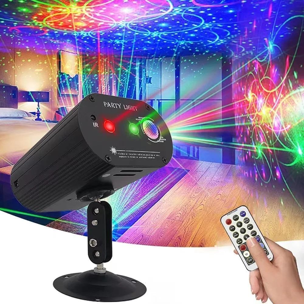 

Party Laser Disco Light Stage Strobe Laser Projection Light Voice Controlled DJ Birthday Wedding Banquet Bar KTV Decoration