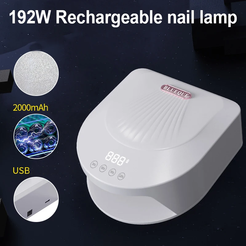 

192W UV LED Lamp Nail Gel Polish Dryer Cordless Nail Drying Machine Curing Lacquer Dryer lámparas para uñas lampara uv led para