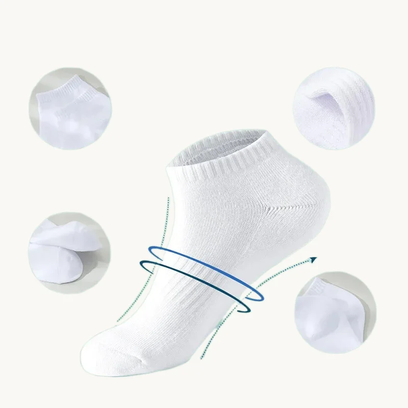 5/10/20 Pairs Solid Colors Business Socks Breathable Women Breathable Boat Socks High Quality Men Fashion Cotton Ankle Socks