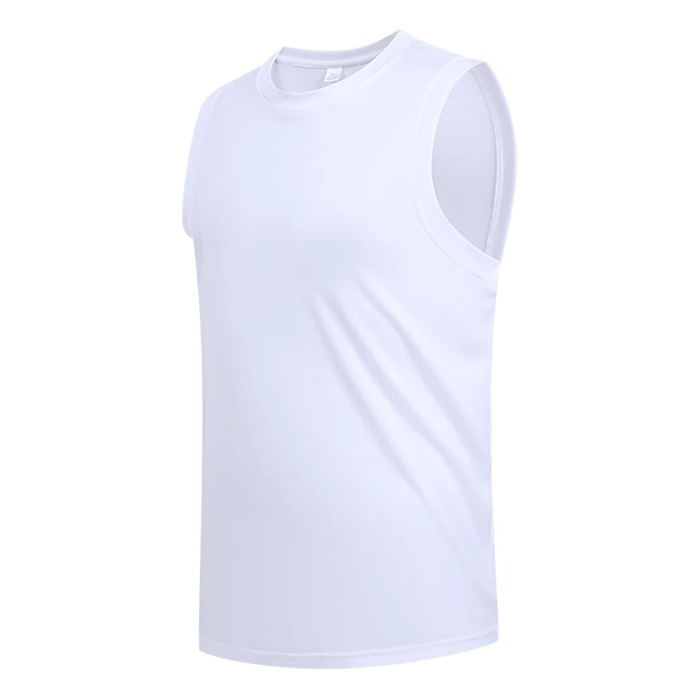 Men\'s New Large Size Breathable Ice Silk Quick Dry Sleeveless Vest Round Neck Casual Running Fitness M-8xl Summer Sports T-Shirt