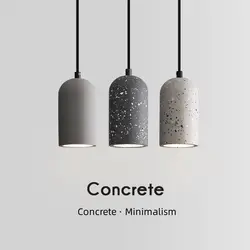 Modern Cement Minimalism Pendant Lamp Nordic Ins Popular Industrial Style Hanging Light Homestay Restaurant Bar Cafe Chandeliers