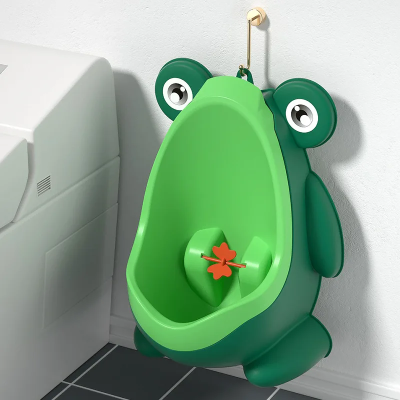 Baby Boys Standing Potty Cartoon Frog Shape Wall-Mounted Urinals Toilet Training Stand Vertical Urinal Potty Pee Infant Toddler