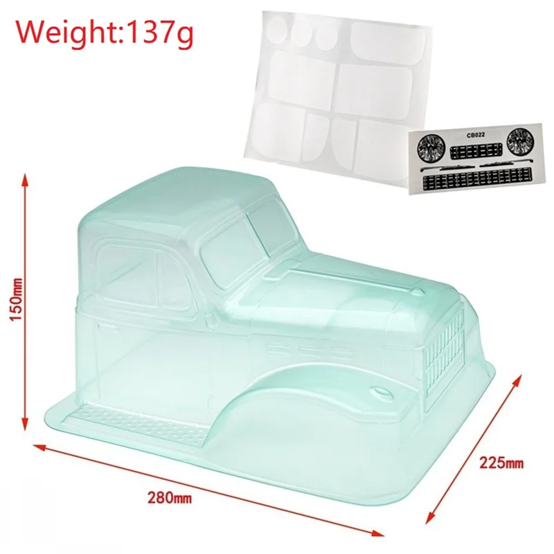 Plastic Clear Body for Dodge Power Wagon Cab Axial SCX10 TRAXXAS TRX4 YK4102 RGT 86100 Redcat Gen8 MST 1/10 RC Crawler