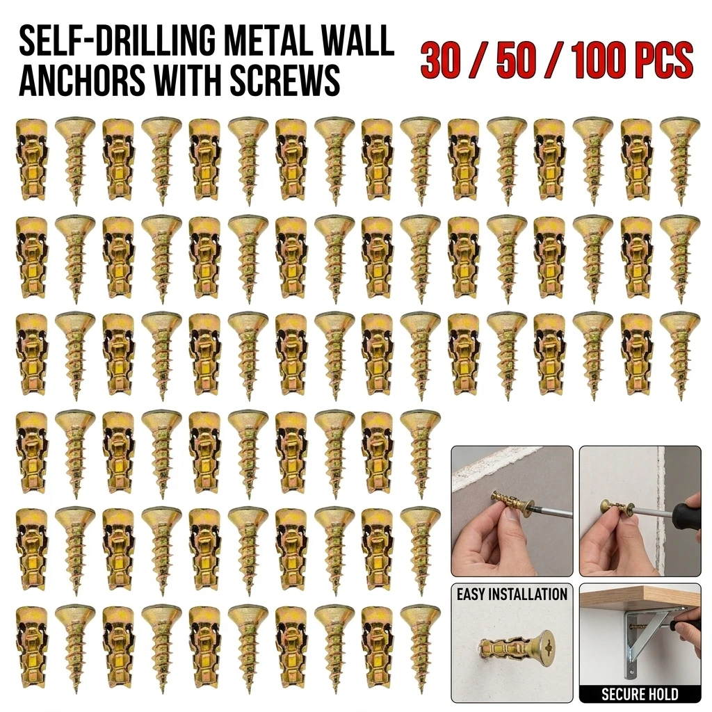 100pcs Ultra Short Expansion Screws for Stone Tiles Cabinet Sliding Wire Repair Partition Hinges Pull Basket Track Installation