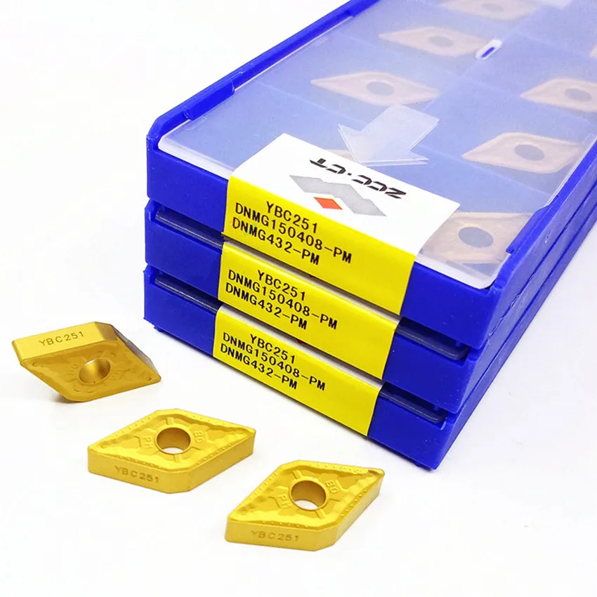 DNMG150404-PM YBC251 YBC252/DNMG150408-PM YBC251 YBC252/DNMG150412-PM YBC251 YBC252 ZCC.CT CNC carbide inserts 10pcs/box