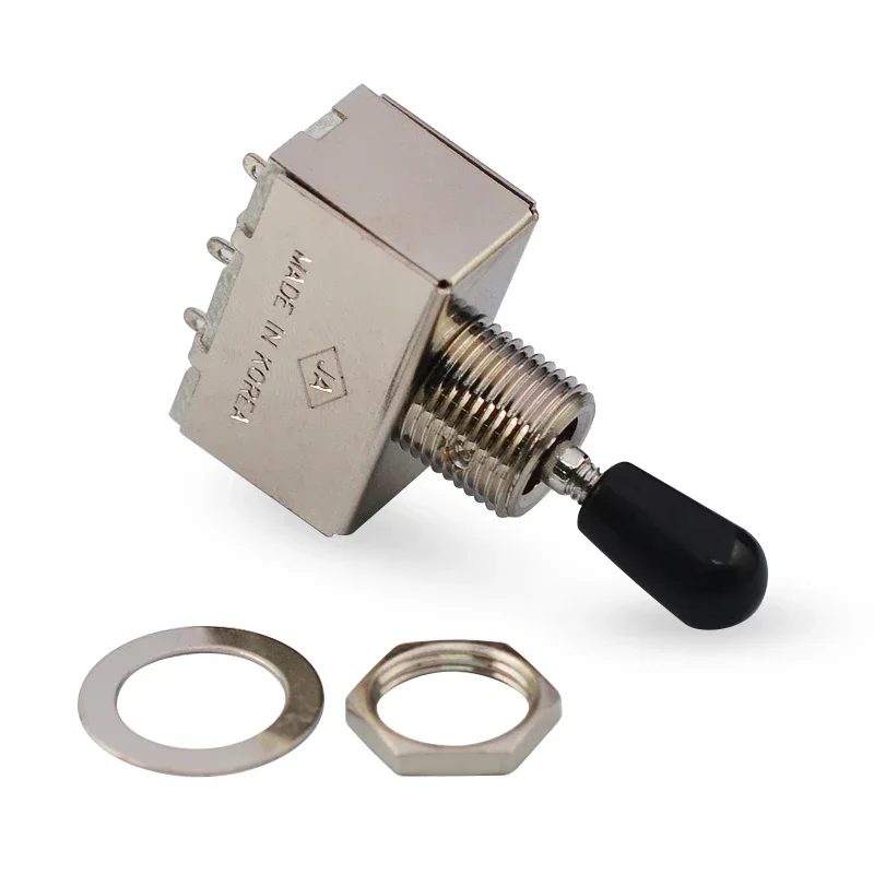 

Хромированный 3-позиционный тумблер для электрогитары с черным/кремовым/белым наконечником