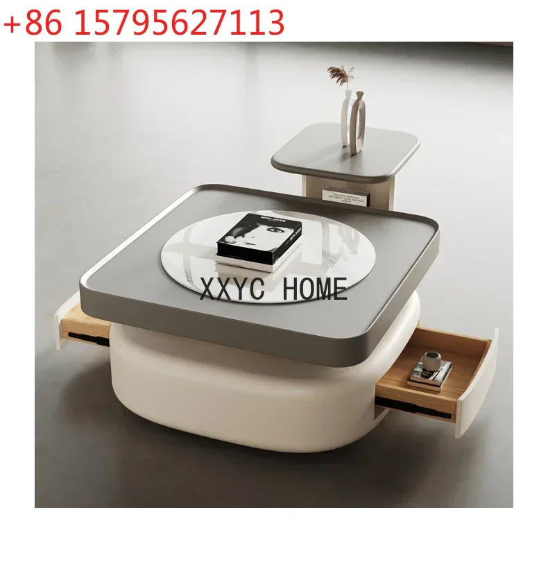 

Stone Plate Square Coffee Table Living Room Home Italian Light Luxury Modern Simple Size Combination