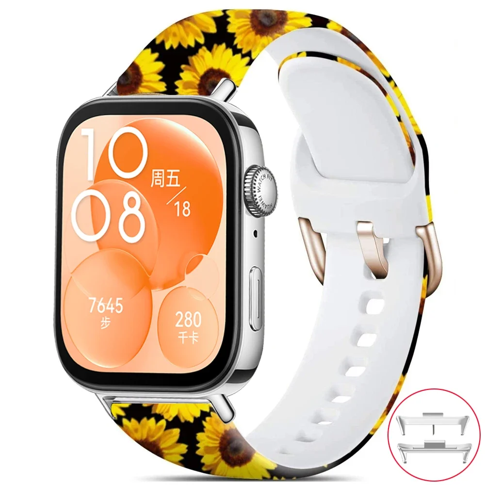 Printing Strap for For Huawei Watch Fit 3 Replacement Silicone SmartWatch Wristband Bracele correa Huawei Watch Fit3 Accessories image 5
