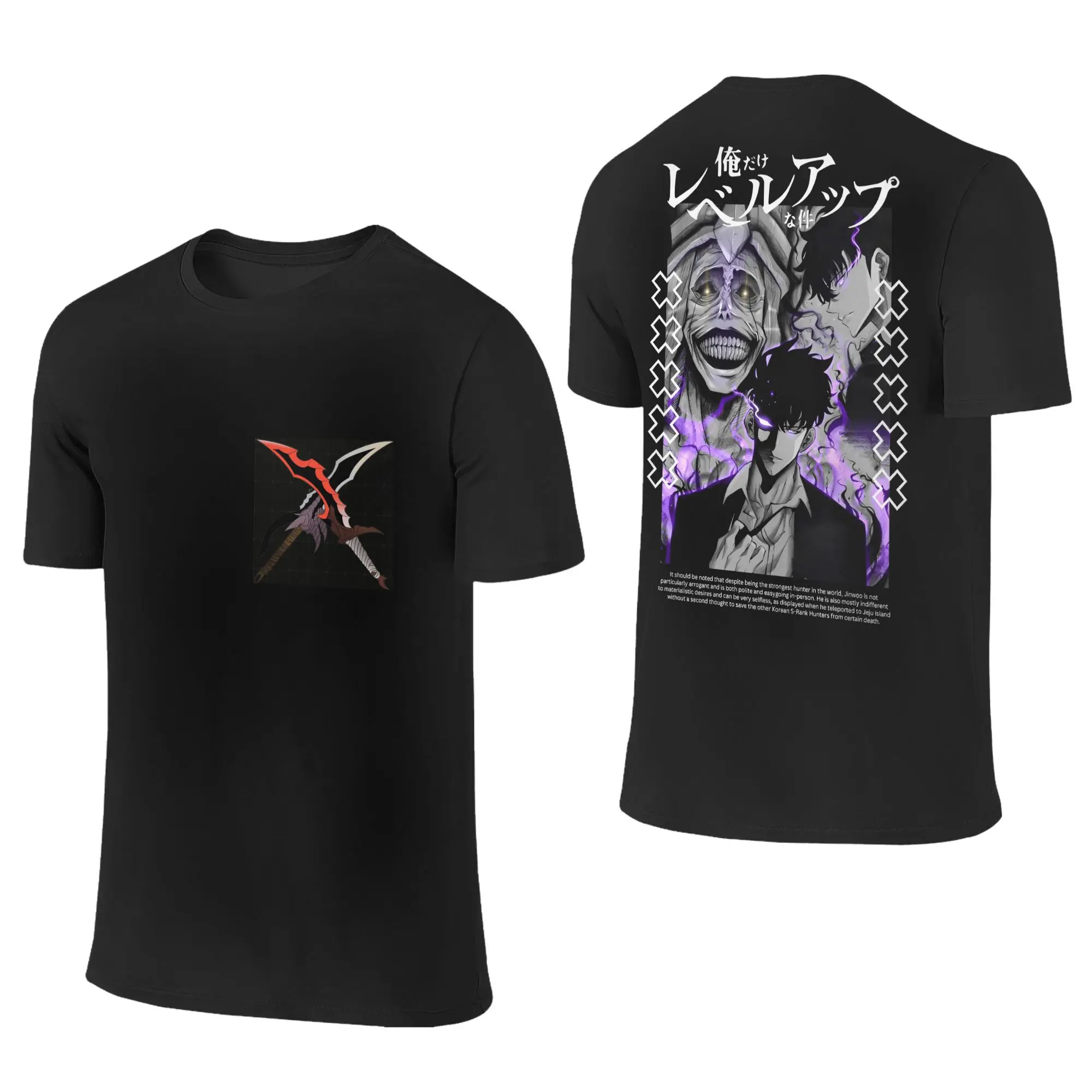 

Jin Woo Daggers T-Shirt S-Solo L-Leveling Anime Fashion T-Shirts Short-Sleeved Basic Tshirt Summer Cotton O-Neck Oversize Tees