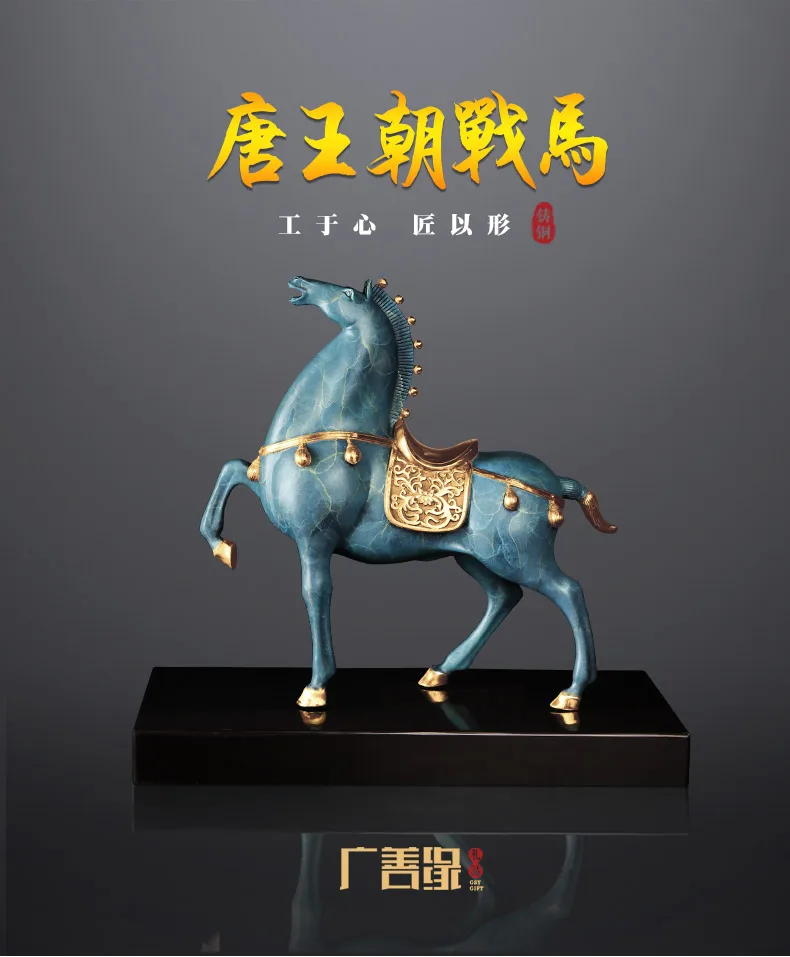 Limited Edition -best gift #TOP office home business art  Collection #Classical Dynasty horse bronze Sculpture decor