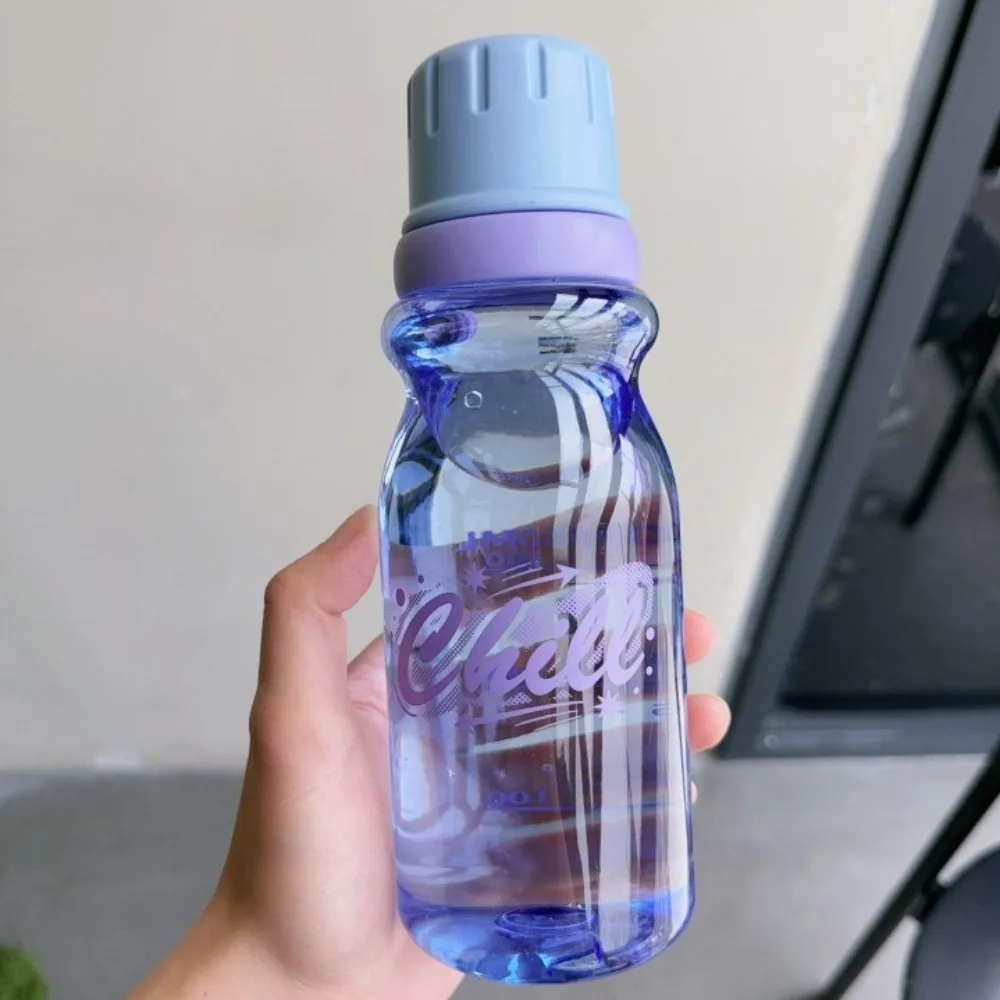 Portable Plastic Sport Bottle Large Capacity Transparent Fitness Water Bottle Leak-Proof with Strap Drop-Resistant Water Cup