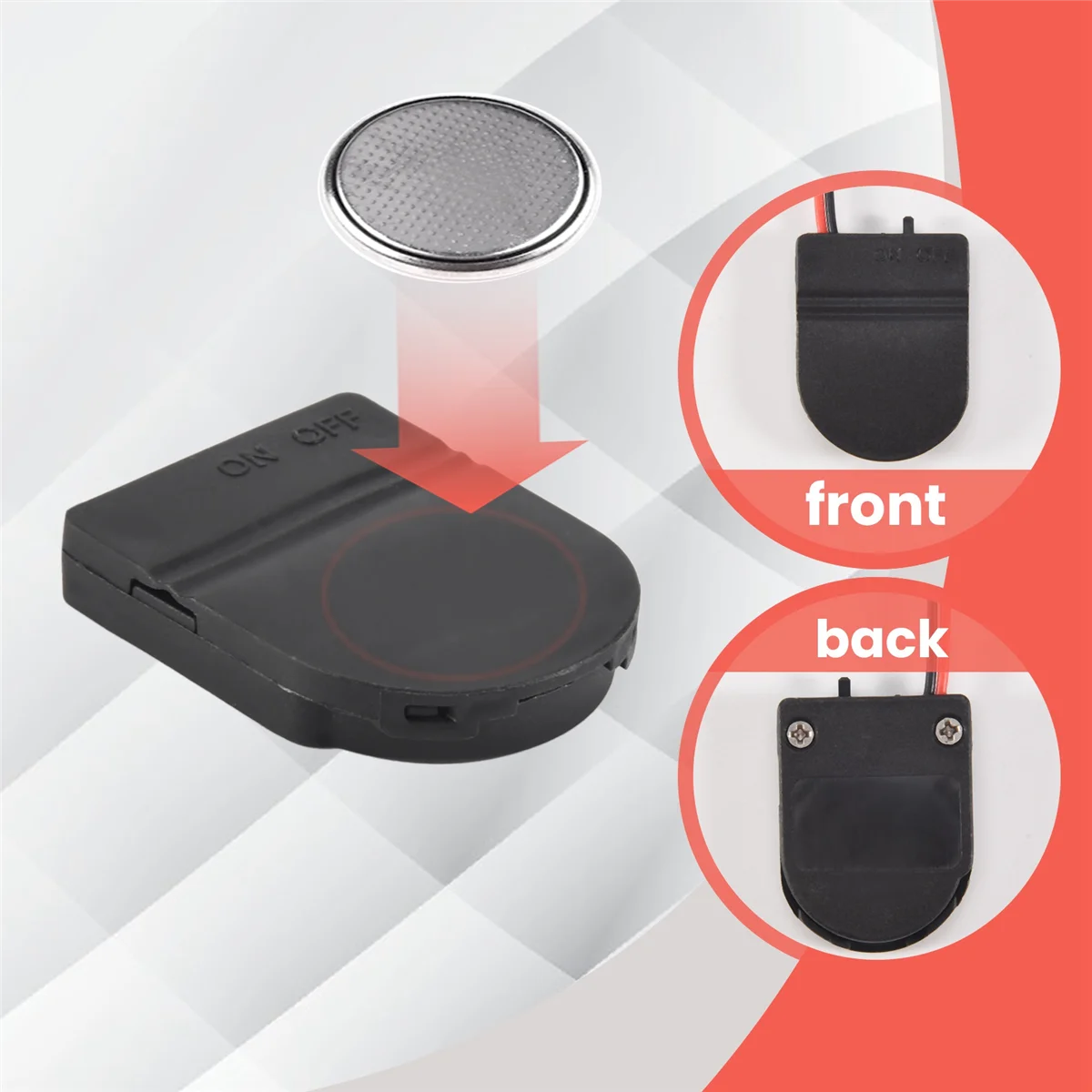 B44C10/Pcs CR2032 Button Coin Cell Battery Socket Holder Case Cover with ON-OFF Switch 3V Battery Box