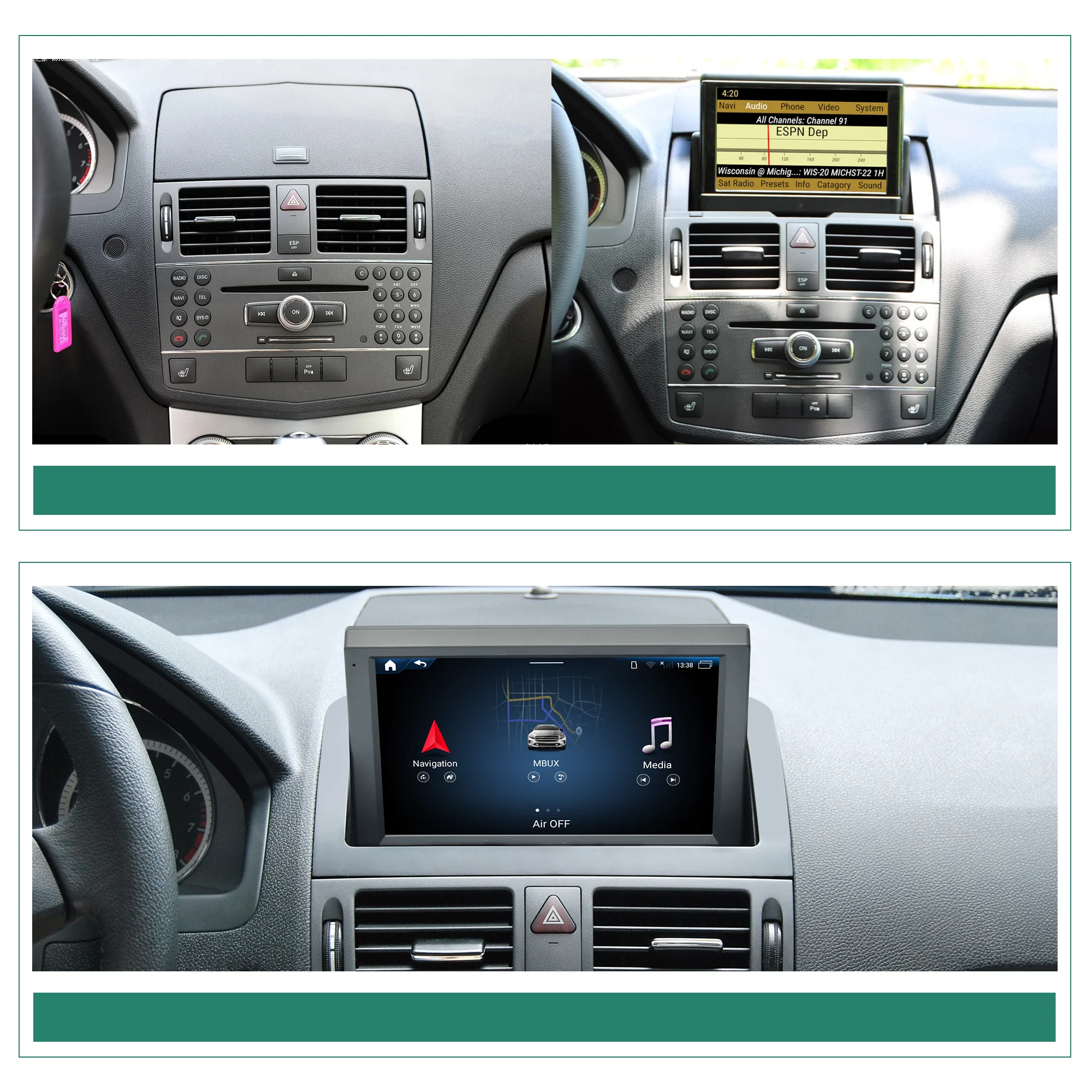 

Android Multimedia For Mercedes C Class W204 C200 2007 2008-2011 Radio Carplay Screen Android Auto Navigation Netflix YouTube