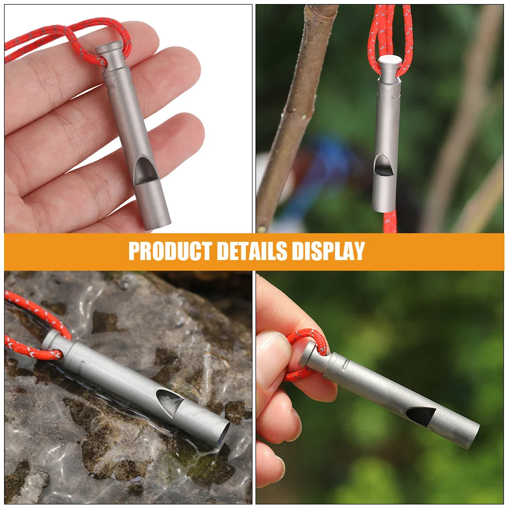 

Titanium Survival Whistle Lightweight Portable Outdoor Camping Emergency Metal Hiking Accessories High Frequency Sound