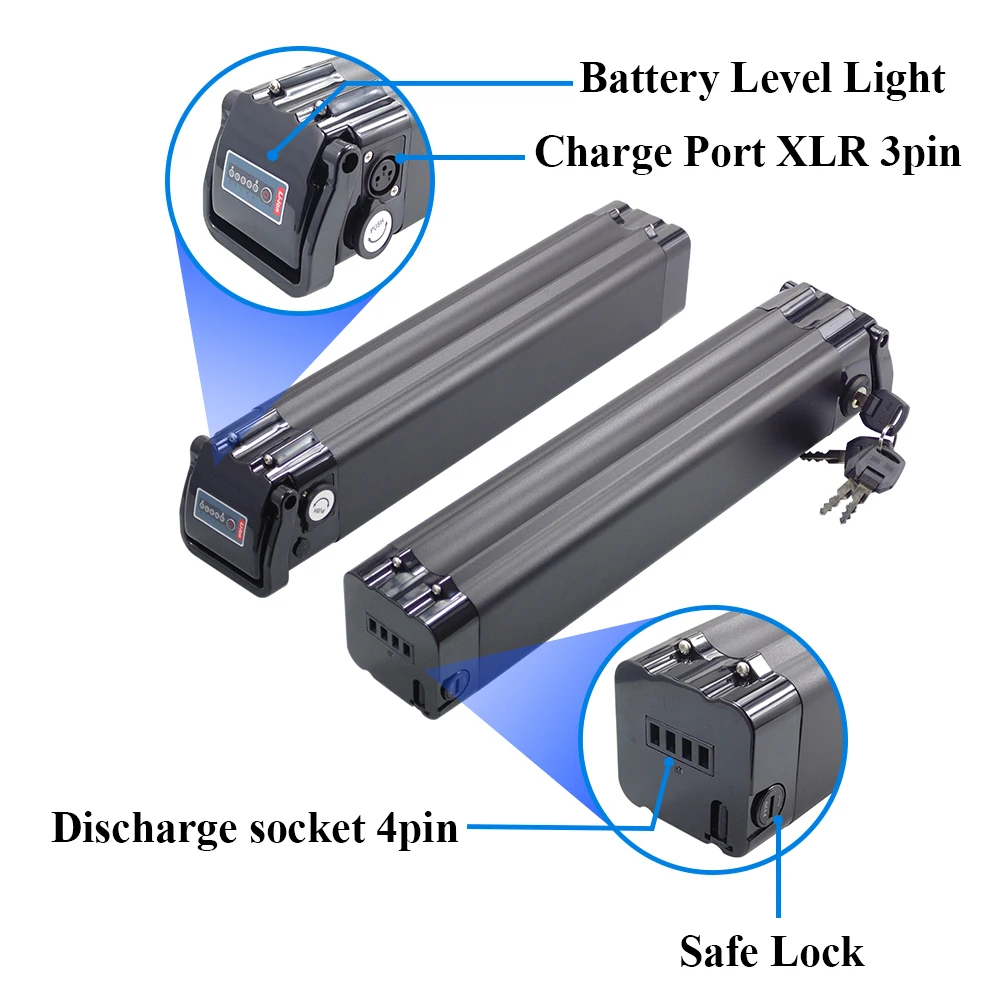 

36V Silver Fish 10.4Ah 13Ah 14Ah 16Ah 17.5Ah for Lifebike AGOGS brand cityliner Ecoride B1 PowerPack battery More Ebike