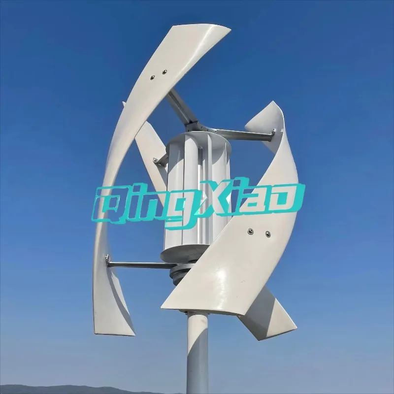 600W Vertical Axis Wind Turbine X Shaped Off Grid Wind Solar Hybrid System Roof Mounted Wind Generator CE Certified Low Noise