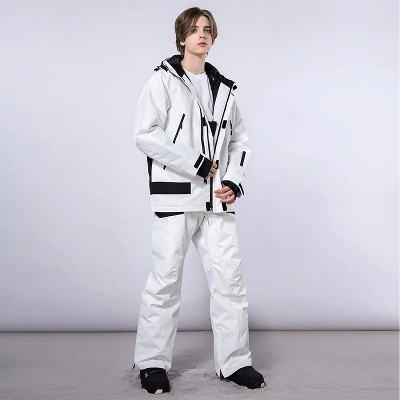 Combinaisons de ski coupe-vent en coton épais pour hommes et femmes, combinaisons de neige isolantes imperméables, ensembles de pantalons de