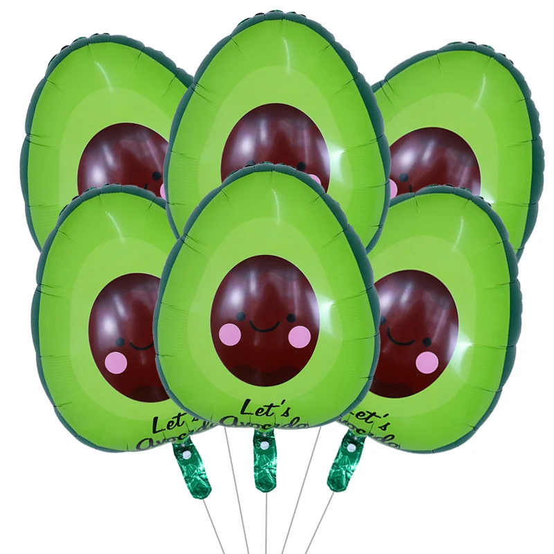 6pcs Fruit Balloons Strawberry Avocado Aluminum Foil Helium Balloon Watermelon Orange Cactus Ballon Children\'s Theme Party Decor