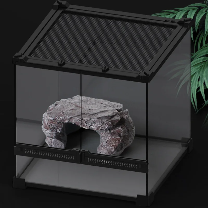 Resin Hideout Cave for Reptiles and Amphibians, Perfect for Turtles, Frogs, Snakes - Rock-Like Design for Hiding and Resting