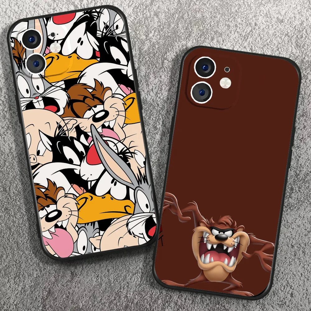 Cartoon Looneys T-Tunes Phone Case For IPhone 16 15 14 13 Pro Max 11 12 Mini 2022 Black Silicone Cover