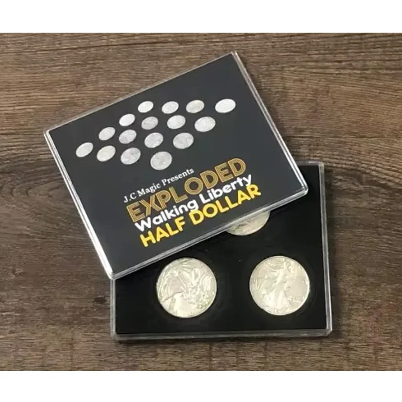 

Взрывная ходячая Свобода, полудолларовые фокусы, 4 монеты до 16, фокусник, иллюзии крупным планом, реквизит, монета, появляющаяся магия