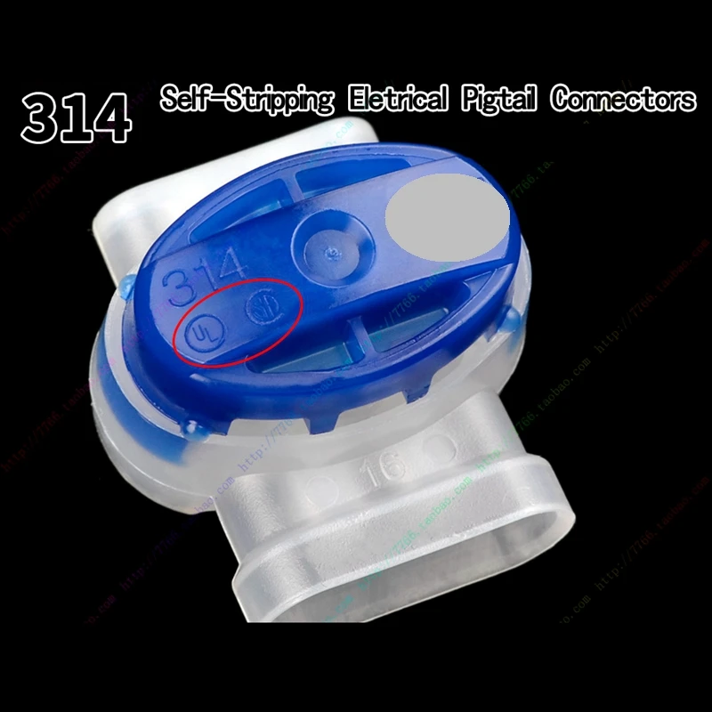 100PCS/LOT US Scotchlok 314 Self-Stripping Moisture Resistant, Electrical Pigtail Connectors fit 22-24AWG wires