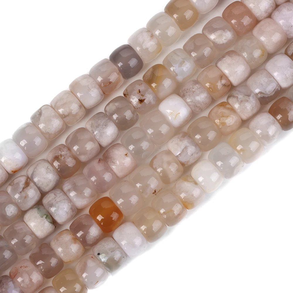 Wholesale Rondelle Square Sakura Agates Beads Natural Agat Stone Loose Spacer Beads Cute Gem Bead Stone For Jewelry DIY Making