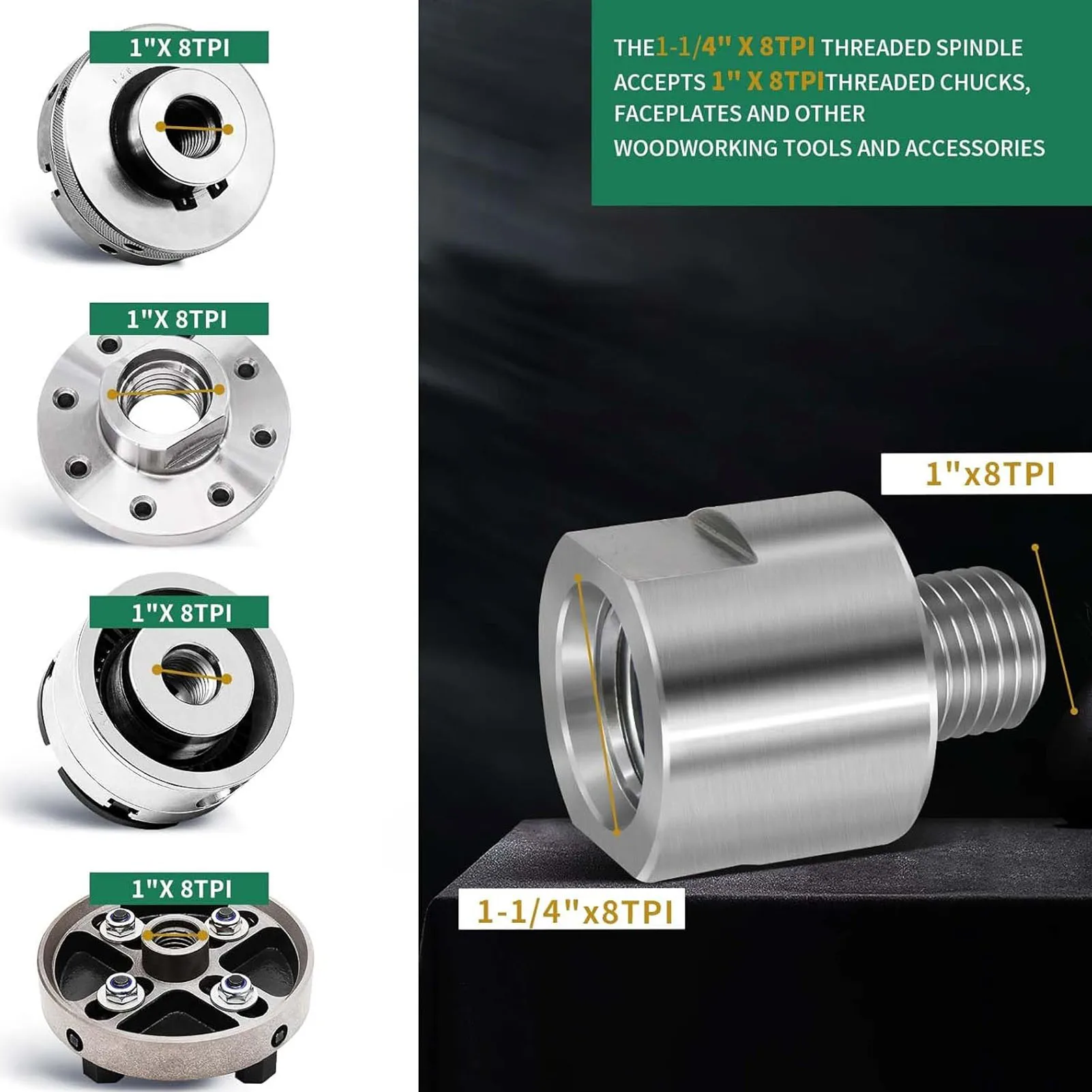 Lathe Chuck Thread Changer Strong Compatibility Lathe Spindle Adapter Easy Assembly High Flexibility for Woodworking Projects