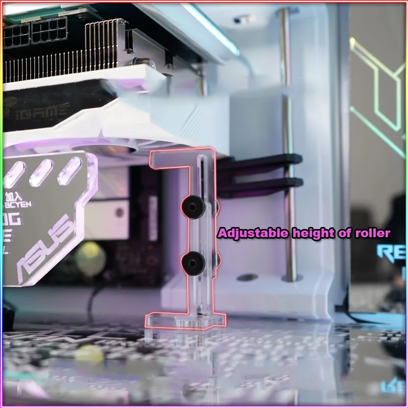 Imagem -04 - Suporte Vga de Espelho Suporte Gpu Rgb Gravado a Laser Suporte Anti-dobramento Mod Gamer Gpu 5v 12v Aura Sincronização