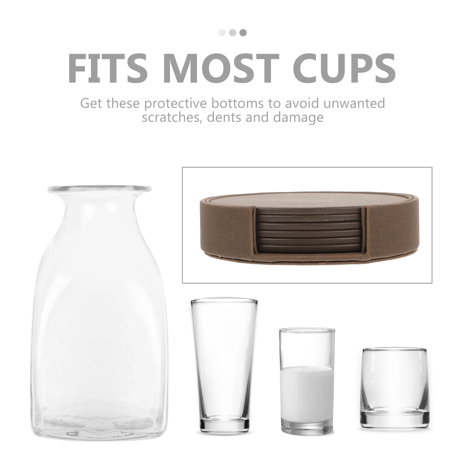 

6 Pcs Round Cup Mat Tea Mats Coaster Tumbler Anti-slip Pads for Home PU Protective Coffee