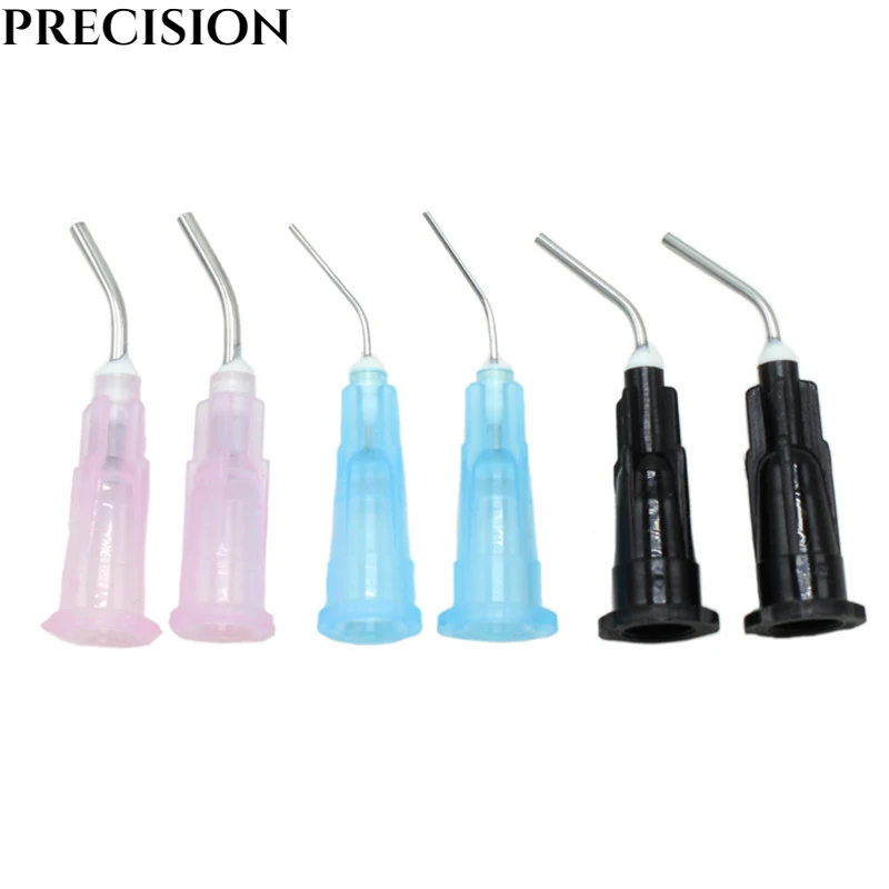 50Pcs/Set  Acid Etchant Delivery Head  Degreasing Syringe  Disposable Rinsing Curved Needle Tip Dental Consumables 18/20/22/25G