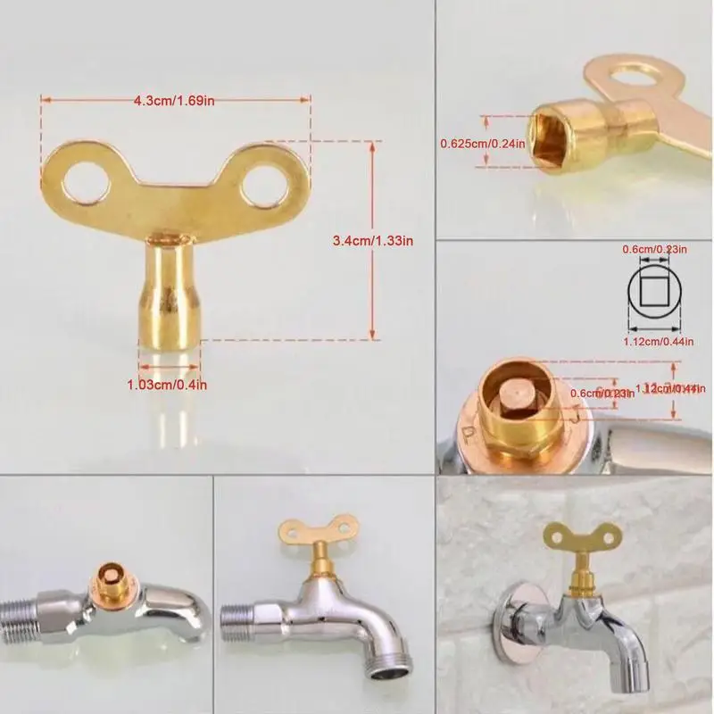 Wall Hydrant Key Fire Hydrant Key Sillcock Wrench Faucet Key Sink Faucet Tool Water Spigot Lock Radiator Key For Radiators