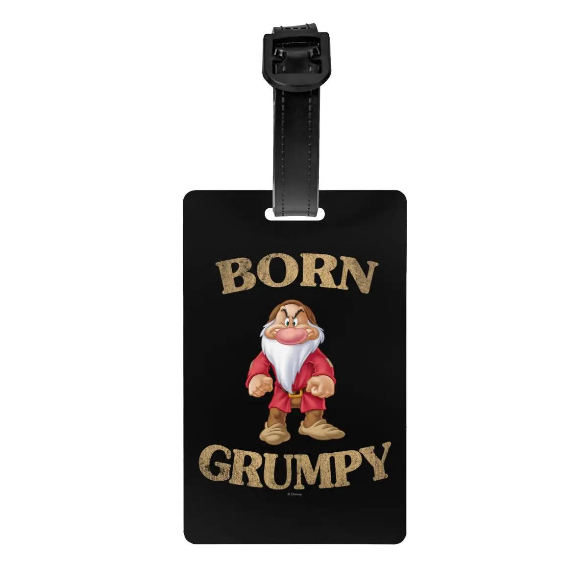 Born Grumpy Seven Dwarfs Snow White Luggage Tag With Name Card Privacy Cover ID Label for Travel Suitcase