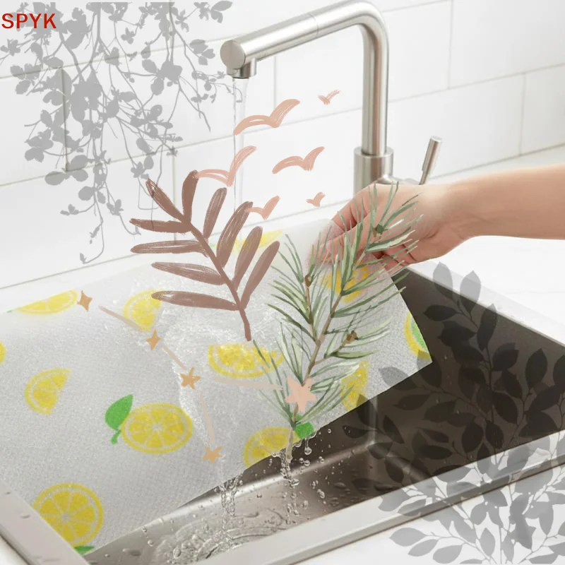 Non Adhesive Waterproof Drawer Liner With Cute Lemon Print: Cuttable Cabinets Wardrobes Shoe Racks
