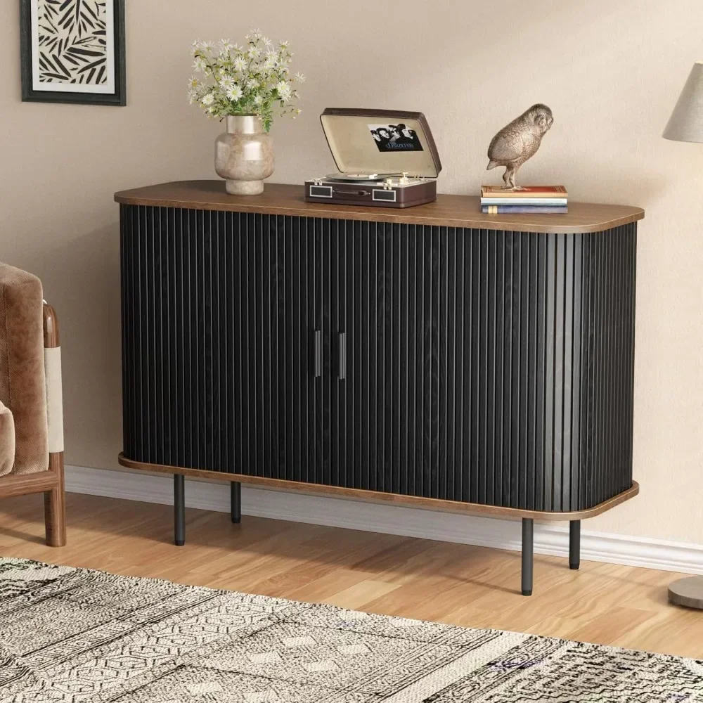 

47''W x 32''H Storage Cabinet, Fluted Sideboard Buffet Cabinet with Storage, Console Table Credenza 47''W x 15.7''D x 32''H