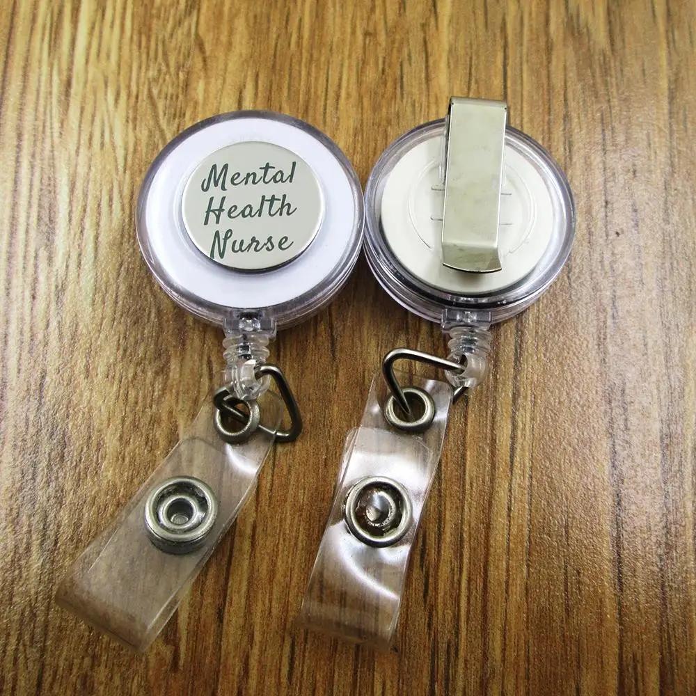 

3pcs Mental Health Nurse Stainless Steel Charm Retractable Recoil Id Badge Bolder Credential Pass Nurse Accessories Occupation