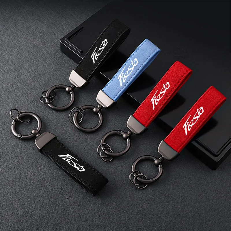 Fashion Suede KeyChain Horseshoe Buckle Key Ring Car Key Rings for Ford Fiesta 2008 2009 2010 2011 2012 2013 2014 2015 2016