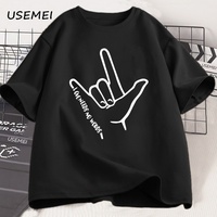 ASL Awareness T Shirt Women Men ASL T-Shirt Be Kind T Shirts Kindness Language Short Sleeve Round Neck Tee Shirt Unise Clothing