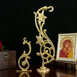 HTISOK Elegant Classical Style Gold Plated Wall Hook for Eastern Orthodox Church and Home Decoration Religious Gift & Supplies