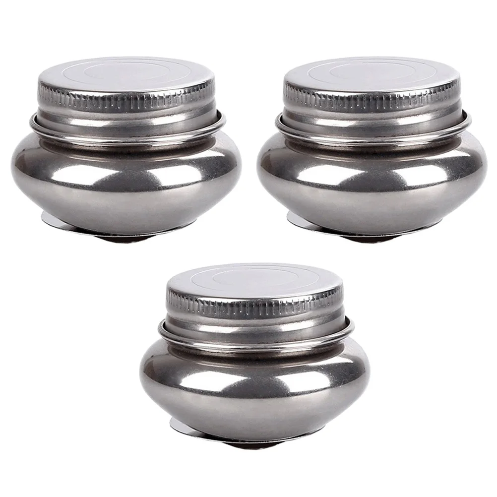 

3Pcs Oil Paint Wash Barrel Stainless Steel Brush Washing Pot Removable Lid Portable Brush Cleaner for Artist School Painting