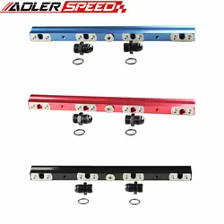 High Flow CNC Aluminum Fuel Rail Kit For Nissan 200SX S13 CA18DET Euro 4 Port CHROME /Black/Blue/Red/