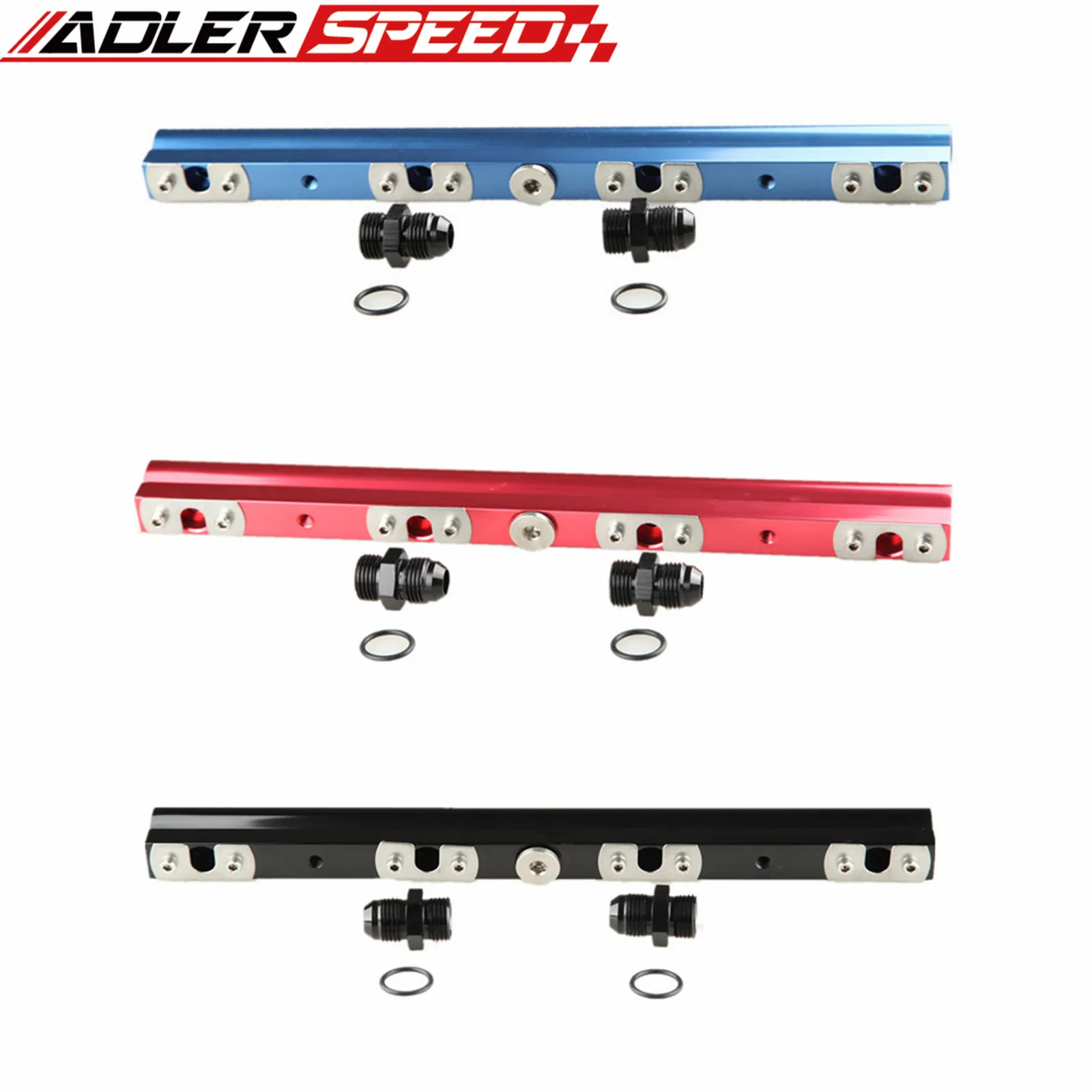 High Flow CNC Aluminum Fuel Rail Kit For Nissan 200SX S13 CA18DET Euro 4 Port CHROME /Black/Blue/Red/