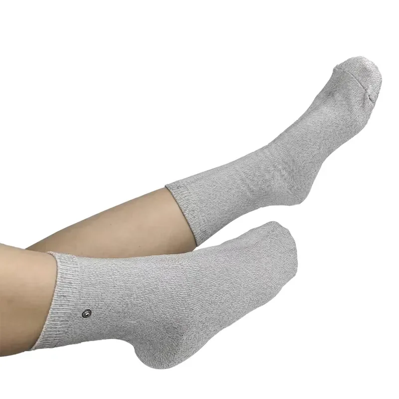 BIO Micro Current Feet Stimulation Massage Electro Socks with Snap Button Ankle Pain Muscle Relief EMS Foot Health Care